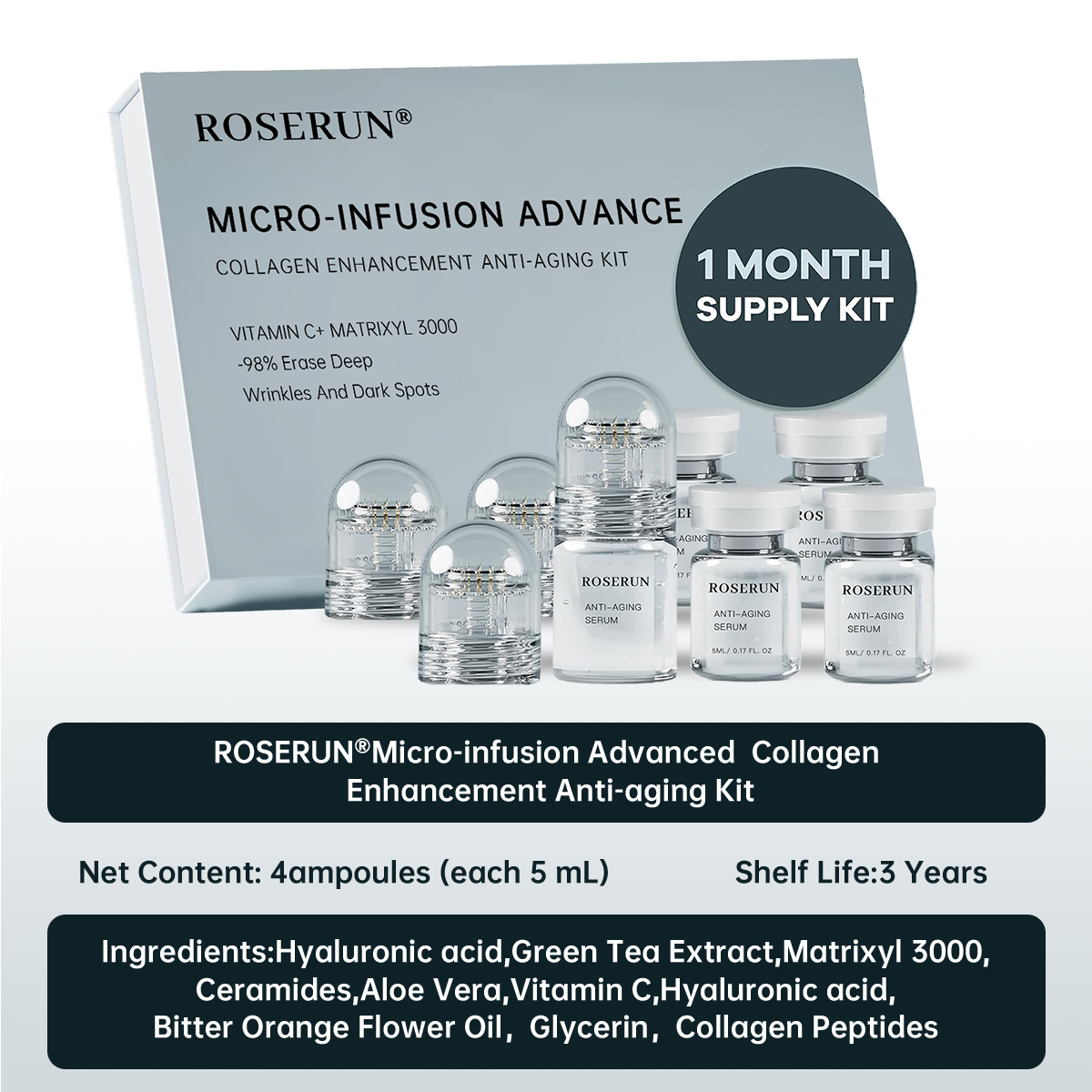 Last Day 50%off🔥ROSERUN™ Micro-infusion Advanced Collagen Enhancement Anti-aging Kit