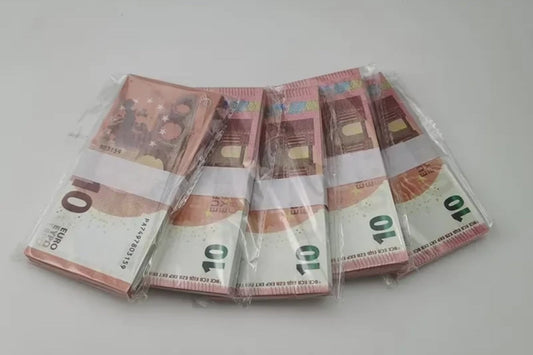 Euro Prop Money $10 Bills $1,000 Full Print 1 Stack (100pcs)